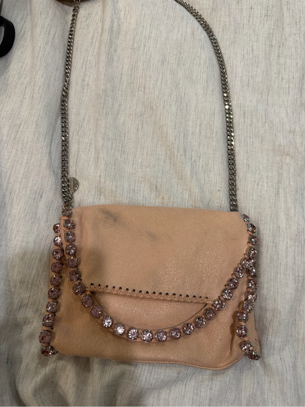 Stella McCartney Beaded Chain Convertible Shoulder Bag in Blush